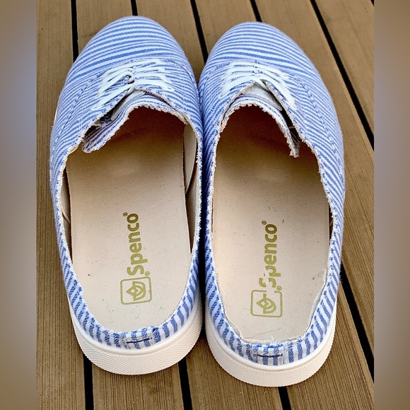 Women's 9 D Spenco Therapeutic Orthopedic Striped Slip On Mules Clogs Sneakers - Picture 6 of 16